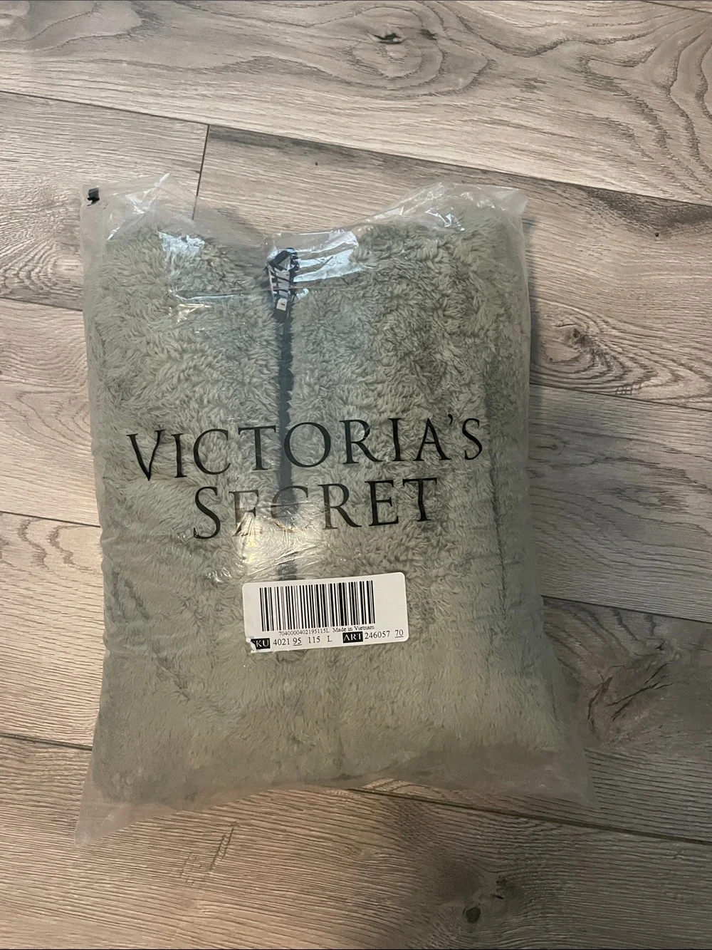 PINK Victoria's Secret Olive Green Sherpa Half-Zip Hoodie